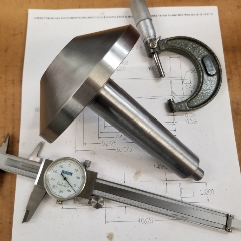 Making a dual bearing bull nose center for machining Harley cylinders.
